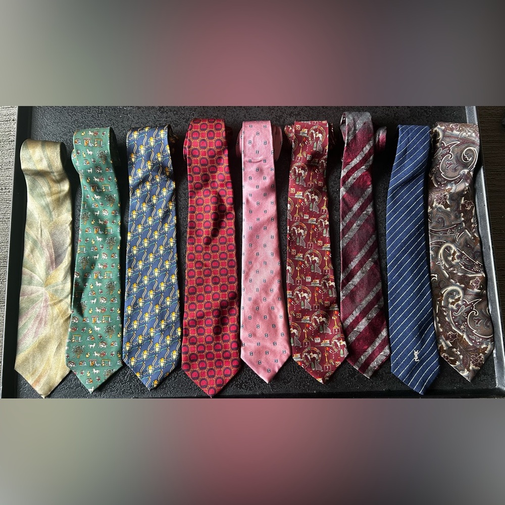 Designer Men's Tie Collection - Set of 9
